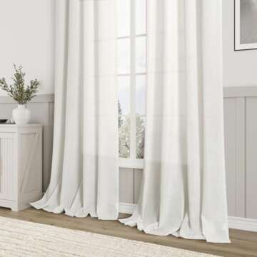 Stylish Cream Linen Curtains Set of 2 for Elegant Living