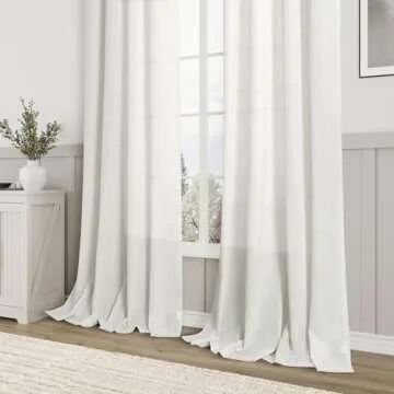 Stylish Cream Linen Curtains Set of 2 for Elegant Living
