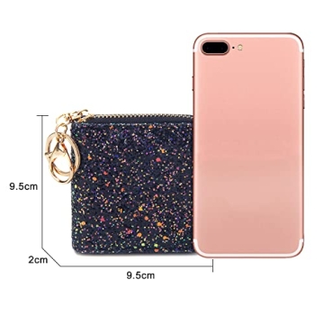 GEEAD Small Glitter Wallet for Girls Mini Coin Purse