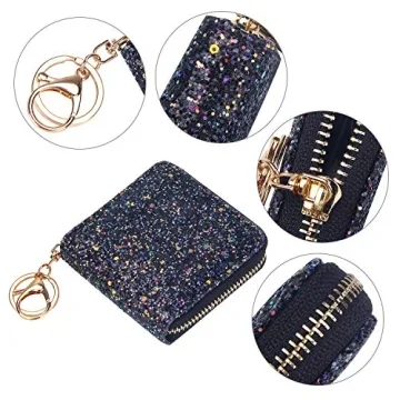 GEEAD Small Glitter Wallet for Girls Mini Coin Purse