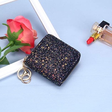 GEEAD Small Glitter Wallet for Girls Mini Coin Purse