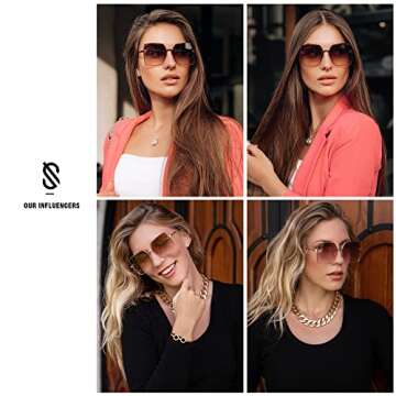 Trendy Square Sunglasses with UV Protection for Women