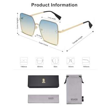 Trendy Square Sunglasses with UV Protection for Women