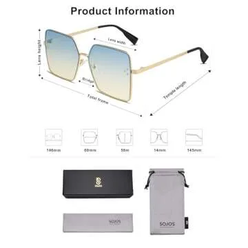 Trendy Square Sunglasses with UV Protection for Women
