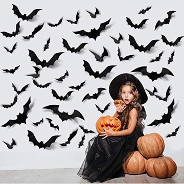 Charming 3D Halloween Bat Stickers - 60 PCS for Decor