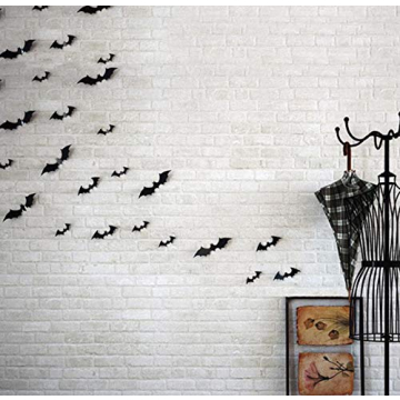 Charming 3D Halloween Bat Stickers - 60 PCS for Decor