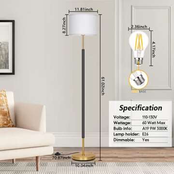 Boncoo Fully Dimmable Floor Lamp for Modern Homes