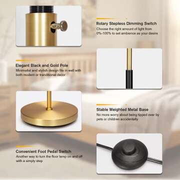 Boncoo Fully Dimmable Floor Lamp for Modern Homes