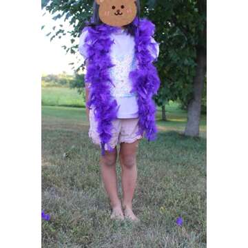 Over 10 Color 25 Gram, 4 Feet Long Chandelle Feather Boa, Kids Feather Boa, Great for Party, Wedding, Halloween Costume, Christmas Tree, Decoration (Purple)