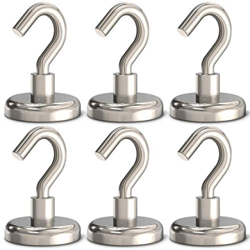 Ultra-Strong 110 lbs Magnetic Hooks - Heavy Duty Pack of 6