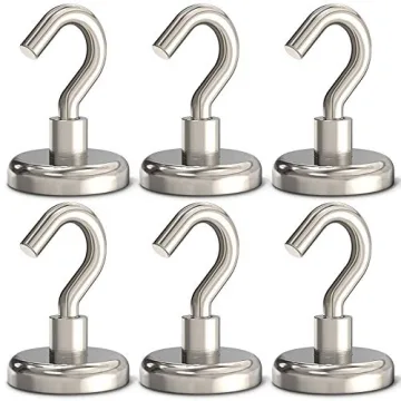 Ultra-Strong 110 lbs Magnetic Hooks - Heavy Duty Pack of 6