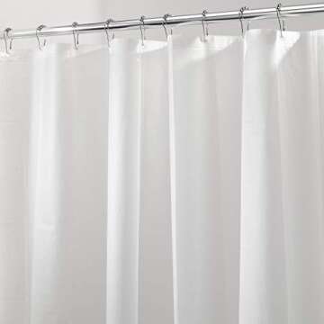 iDesign Waterproof PEVA Bathroom Shower Curtain Liner - 72" x 72", White