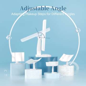 HAMSWAN Makeup Mirror Vanity Mirror with Lights, Lighted Makeup Mirror with 1X 2X 3X 10X Magnifying, Touch Control Design, Dual Power Supply, Portable LED Makeup Mirror, Women Gift (White+10X)