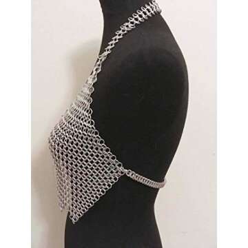 ADVIK ENTERPRISES 9 mm Chainmail Metal Top - Halter Armor Bra Shirt LARP Costume T-3
