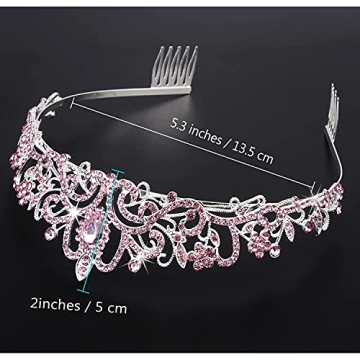 COCIDE Sparkling Pink Tiara for Girls and Women