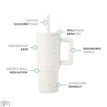 Simple Modern Kids 24 oz Tumbler with Handle and Silicone Straw Lid | Spill Proof and Leak Resistant...