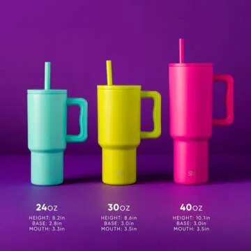 Simple Modern Kids 24 oz Tumbler with Handle and Silicone Straw Lid | Spill Proof and Leak Resistant | Reusable Stainless Steel Bottle | Gift for Kids Boys Girls | Trek Collection | Cream Leopard