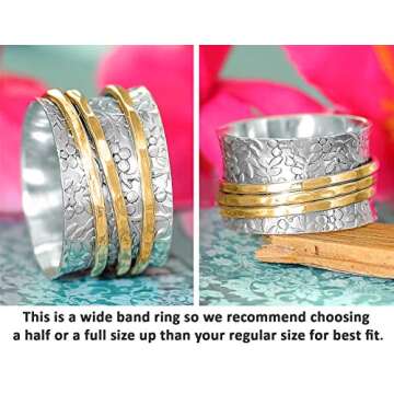 Boho-Magic 925 Sterling Silver Spinner Ring for Women