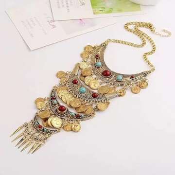Stylish Boho Gold Statement Necklace for Women