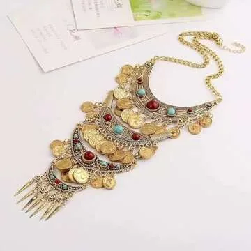 Stylish Boho Gold Statement Necklace for Women