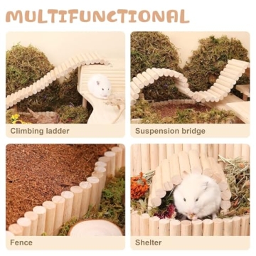 LUVCOSY Wooden Bridge Bundle for Small Pets Accessories