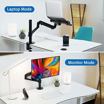 Viozon Monitor/Laptop Mount, Single Gas Spring Arm Desk Stand/Holder for 17-32" Computer Monitor, Ex...