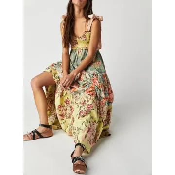 Women Summer Flowy Smocked Maxi Dress for Every Occasion