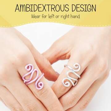 Handmade Crochet Ring, Crochet Ring, Crochet Ring for Finger, Crochet Accessories, Crochet Gifts,Crochet Supplies,Yarn Tension Ring For Crochet, Crochet Gifts For Crocheters (Silver, Size 10-13)