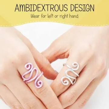 Handmade Crochet Ring, Crochet Ring, Crochet Ring for Finger, Crochet Accessories, Crochet Gifts,Crochet Supplies,Yarn Tension Ring For Crochet, Crochet Gifts For Crocheters (Silver, Size 10-13)