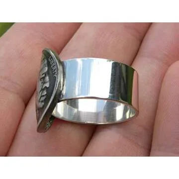 Sterling Silver Signet Ring with Buffalo Indian Nickel