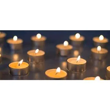 CandleNScent Unscented Tealight Candles, 30 Pack, White, Made in USA
