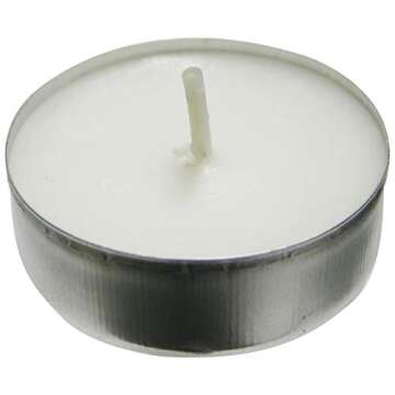 CandleNScent Unscented Tealight Candles, 30 Pack, White, Made in USA