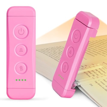 Glocusent USB Rechargeable Book Light for Reading in Bed, Portable Clip-on LED Reading Light, 3 Ambe...