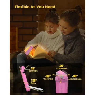 Glocusent USB Rechargeable Book Light - Adjustable Brightness & Color Modes