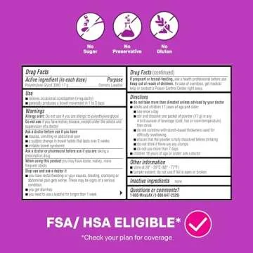 MiraLAX Gentle Constipation Relief Laxative Powder, Stool Softener with PEG 3350, No Harsh Side Effects, 1 Doctor & OBGYN Recommended, Single Dose Mix-In Pax, Travel Pack, 40 Dose