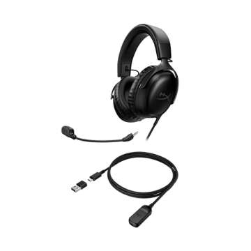 HyperX Cloud III – Wired Gaming Headset, PC, PS5, Xbox Series X|S, Angled 53mm Drivers, DTS Spatia...