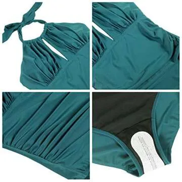 Joyaria Women's Retro One-Piece Swimsuit with Tummy Control