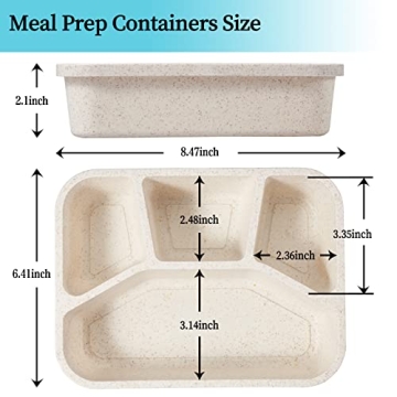 Xhongz 4 Compartment Meal Prep Lunch Containers - BPA Free