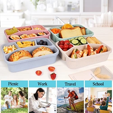 Xhongz 4 Compartment Meal Prep Lunch Containers - BPA Free