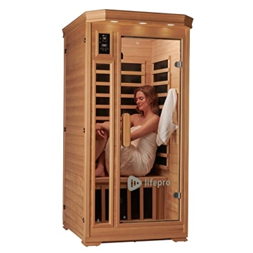 LifePro Luxury 1-Person Far Infrared Sauna with Advanced Features