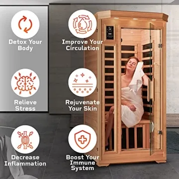 Home Infrared Sauna - LifePro 1 Person Sauna with Sound System