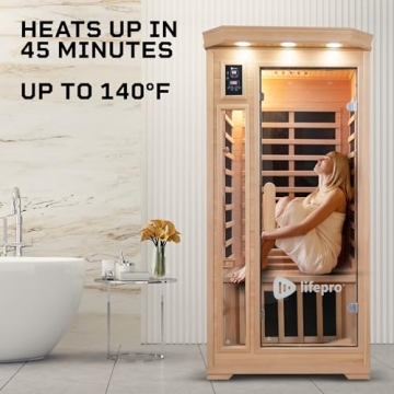 Home Infrared Sauna - LifePro 1 Person Sauna with Sound System