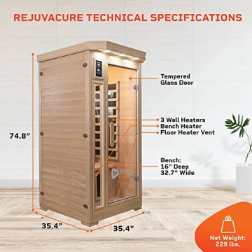 Home Infrared Sauna - LifePro 1 Person Sauna with Sound System