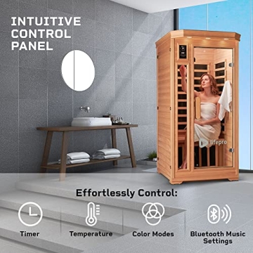 Home Infrared Sauna - LifePro 1 Person Sauna with Sound System