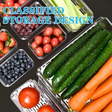 Pomeat 10 Pack Fridge Organizer, Stackable Refrigerator Organizer Bins with Lids, BPA-Free Produce Fruit Storage Containers for Storage Clear for Food, Drinks, Vegetable Storage