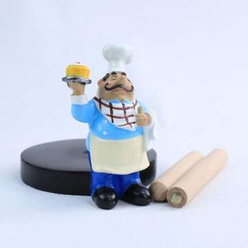 MASSJOY Chef Style Paper Towel Holder, Resin Crafts Display for Kitchen Cafe Western Restaurant Cake...