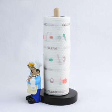 MASSJOY Chef Style Paper Towel Holder, Resin Crafts Display for Kitchen Cafe Western Restaurant Cake Shop Dessert Shop.