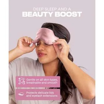 SUNDAYSILKS™ Exclusive Mulberry Silk Sleep Mask | Soft Eye Covers, Blackout Sleeping Mask for Women & Men | Silk Eye Mask for Sleep, Travel, and Relaxation | Antifaz para Dormir [Pink Quartz]