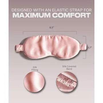 SUNDAYSILKS™ Exclusive Mulberry Silk Sleep Mask | Soft Eye Covers, Blackout Sleeping Mask for Women & Men | Silk Eye Mask for Sleep, Travel, and Relaxation | Antifaz para Dormir [Pink Quartz]