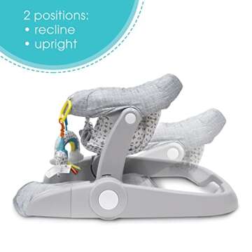 Summer Infant Learn-to-Sit 2-Position Floor Seat (Heather Gray) – Sit Baby Up in This Adjustable B...